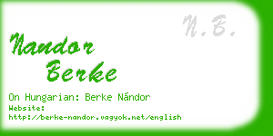 nandor berke business card